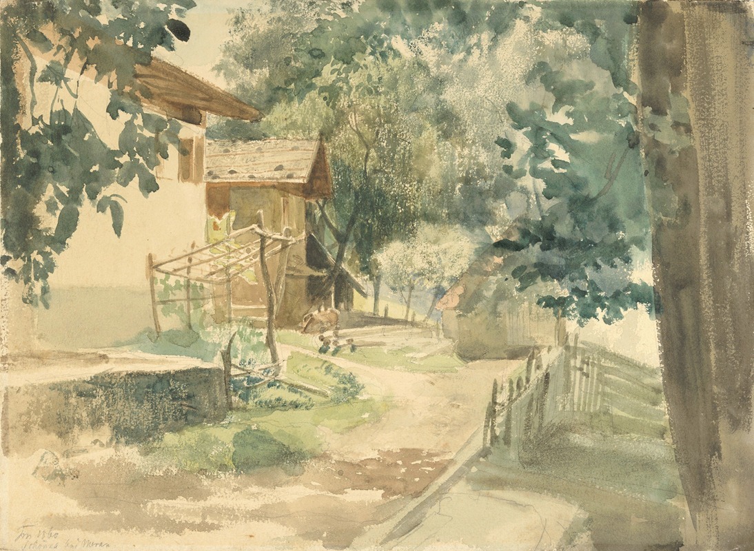 Un'aia nei pressi di Merano (1860)
